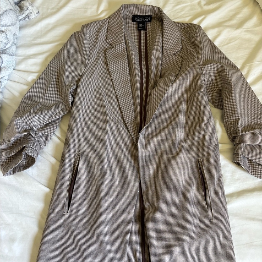 Rachel Zoe Women's Tan Plaid Coat